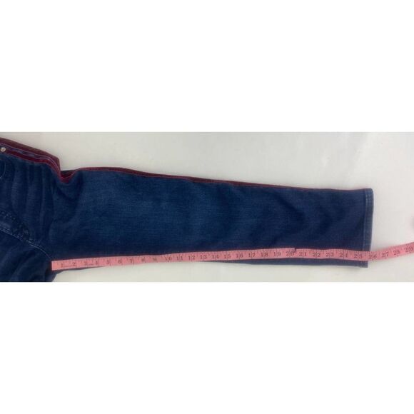 J. Crew Vintage Straight Blue Jeans Red TuxedoStripes Denim Stretch 26 - Picture 7 of 11